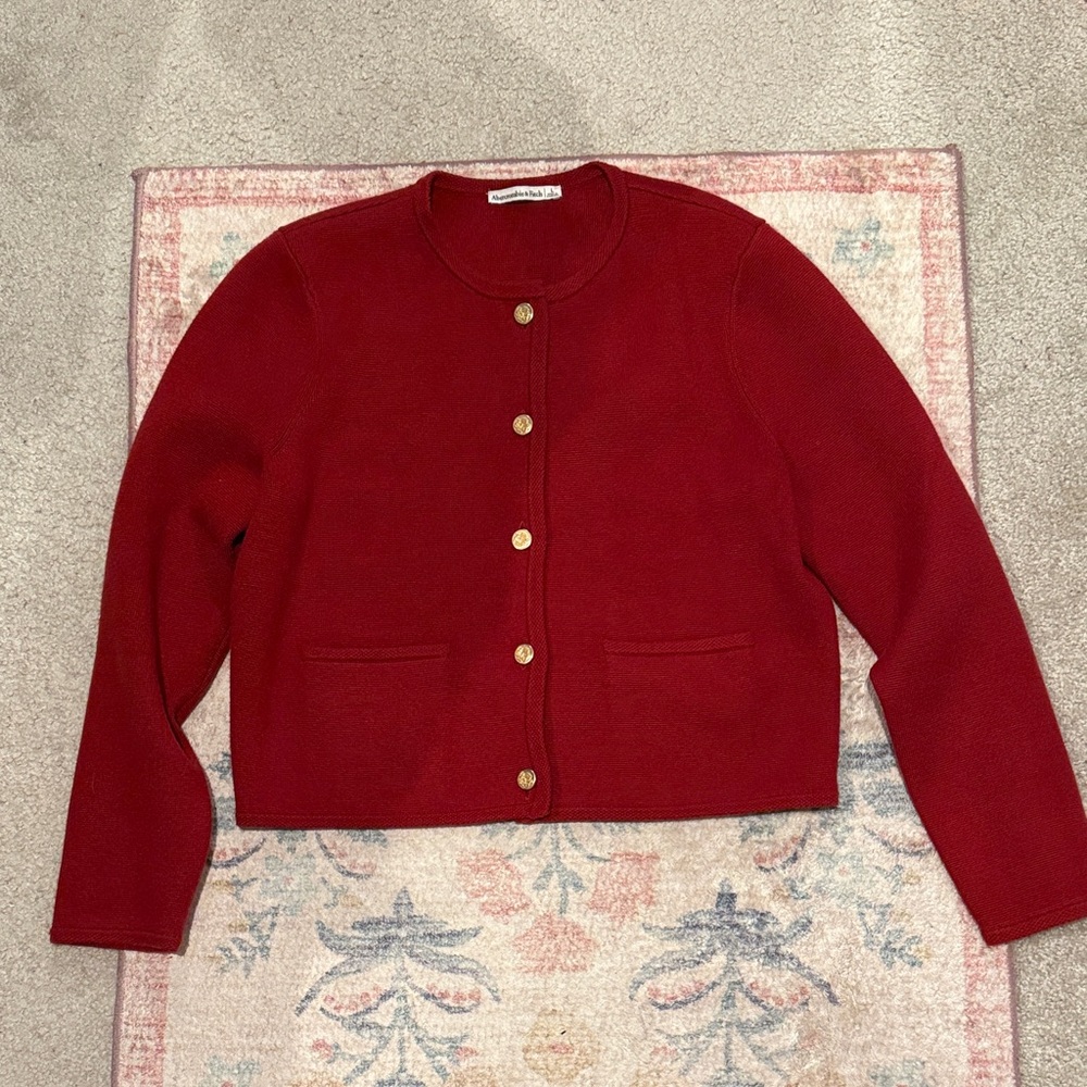 Abercrombie & Fitch lady cardigan sweater in red